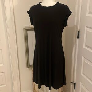 Black stretch knit dress